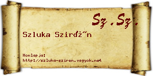 Szluka Szirén névjegykártya